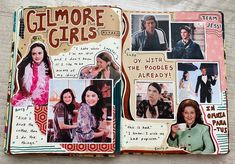 Film Scrapbook Aesthetic, Movie Journaling Ideas, Gilmore Girls Scrapbook, Gilmore Girls Journal Page, Gilmore Girls Crafts, Movie Scrapbook Ideas, 90s Scrapbook Aesthetic, Gilmore Girls Bullet Journal, Film Journal Aesthetic