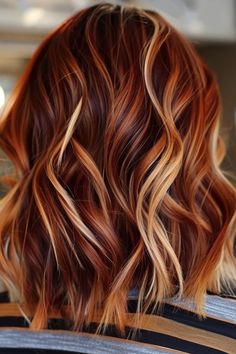 Discover 30 stunning fall hair colors, from rusty red to deep teal, perfect for adding warmth and style to your look this season. Fall Highlights For Auburn Hair, Lowlights For Auburn Hair, Dark Auburn Hair Color With Blonde Highlights, Auburn Balayage Medium Length, Auburn Shoulder Length Hair, Auburn Balayage Short Hair, Short Auburn Hair With Highlights, Copper Balayage Bob, Fall Red Hair Color Autumn