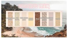 the color scheme for cotton endy skies is shown in pastel tones and overlays