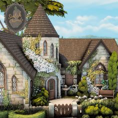 Glimmerbrook Sims 4, Sims 4 Scientist House, No Cc Sims, Sims Lots, Witchy Cottage, Old Money House, Witchy House, Fairy Tale Cottage