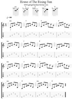 the house of the rising sun guitar tab