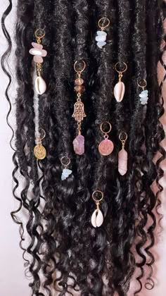 X50 34-36 Boho Goddess Locs With Human Hair Curls Handmade Crochet Dreadlocks - Etsy Crochet Locs With Curls, Soft Locs With Beads, Goddess Locs With Jewelry, Shells On Locs, Large Boho Locs, Boho Locs Extensions, Crystal Locs, Goddess Loc Extensions, Locs With Human Hair Curls