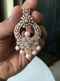 Diamond Chandbali, Diamond Pendants Designs, Diamond Pendant Sets, Indian Jewellery Design Earrings, Married Couples, Indian Jewelry Sets