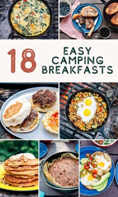 Healthy Camp Breakfast Ideas, Trailer Camping Breakfast Ideas, Simple Camping Food Ideas, Make Ahead Camping Food Breakfast, Easy Cabin Breakfast Ideas, Camp Breakfast Ideas Make Ahead, Campout Breakfast Ideas, Camping Breakfast Ideas Over Fire, Breakfast For A Crowd Camping