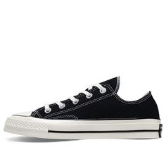 Converse Chuck 70 Low OG - Black 162058C Classic Black Sneakers With Rubber Toe Cap, Black Classic Sneakers With Vulcanized Sole, Black Pointed Toe Sneakers With Rubber Sole, Classic Sneakers With Rubber Toe Cap, Black Pointed Toe Sneakers With Branded Insole, Converse Chuck 70 Low, Chuck 70 Low, Men's Converse, Run Star Hike