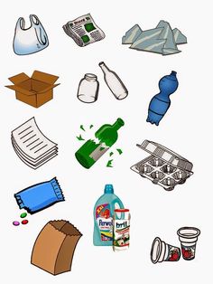 an image of various objects that are in the shape of a circle on a white background