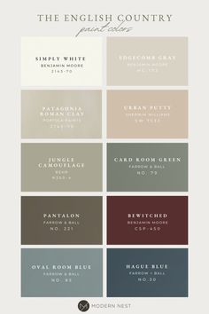 the english country paint color scheme