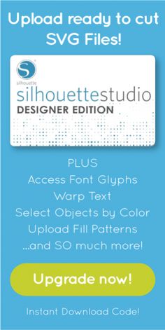 the silhouette studio logo with text that reads, upload ready to cut svg files