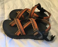 CHACO EcoTread Youth UNISEX Orange Multi-Sandals Shoes-W5 Pre-Owned NEAR MINT Description: multi-colored nylon strap upper with rubber ecotread soles size W5 Condition: Pre-Owned with no flaws to mention. Very very lightly used. Shipping: USPS mail, $7.95. Sport Style, Summer Camp, Sport Fashion, Multi Colored, Shoes Sandals, Mint, Sandals, Orange, Outfit Inspo