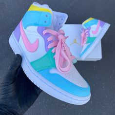 Custom Air Jordan 1, Nike Jordans, Air Jordan 1s, Jordan Shoes Girls