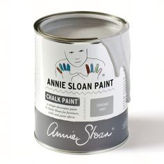 an open can of annie sloan paint on a white background