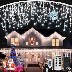 Create A Cheerful Christmas! - Composed Of 56ft Length(40ft Icicle String Lights,16ft Leads) 101 Drops Curtain Style Combined With 506 Led Lights And Ul Certified Safety Plug-In Power Adapter; Our Cool White Plug-In Icicle Lights Outdoor Christmas Decorations Will Become The Most Special Christmas Decorative Lights. Our Hanging Led Icicle Christmas Outdoor Lights Equipped With Low Voltage Plug Adapter With A Mode Switching Line, More Convenient To Use; Freely Switch 8 Lighting Modes By Pressing The Buttons; Meets Us And International Standards. The Icicle Christmas String Lights Can Max Add 5 Strands At The Same Time. Led Christmas Lights Outdoor Waterproof With Remote Control- Battery Christmas Lights, Icicle Lights Outdoor, Led Icicle Lights, Christmas Window Lights, Icicle Christmas Lights, White Christmas Lights, Hanging String Lights, Led Decoration