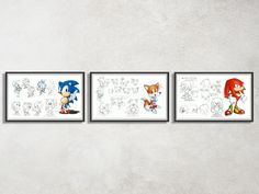 sonic the hedgehog and tails wall art prints