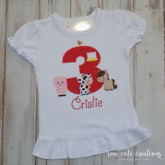 Farm Animal Barn Birthday shirt Twin First Birthday