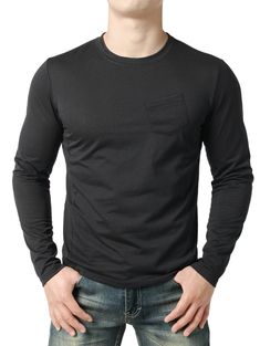 Seam Detail Chest Pocket Casual T-shirt - Black - 3Z85948112 - Men's Clothing, Men's Tops & T-Shirts, Men's T-Shirts  #MensTShirts #Men's #Clothing # #Men's #Tops #& #TShirts # #Men's #TShirts Cheap Mens Fashion, Hooded Tee, Mens Clothes, Men's Tops, Casual T Shirt, Online Clothing Stores, Casual T Shirts, Mens Clothing Styles, Chest Pocket