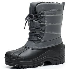 Kids Boys Girls Winter Snow Boots Waterproof Outdoor Insulated Snow Boots Size: 12 Little Kid.  Color: Gray.  Gender: male. Snow Boots Waterproof, Boys Winter Boots, Boys Snow Boots, Trekking Shoes, Waterproof Snow Boots, Boots Waterproof, Winter Snow Boots, Mens Winter Fashion, Waterproof Outdoor