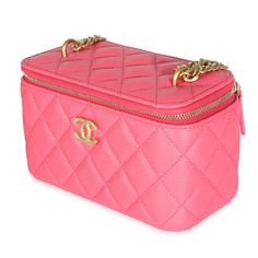 Listing Title: Chanel 23P Pink Quilted Caviar Sweetheart Vanity Case With ChainSKU: 139846Condition: Handbag Condition: PristineCondition Comments: Item has no indication of wear. Final sale.Brand: ChanelModel: Sweetheart Vanity Case With ChainOrigin Country: ItalyHandbag Silhouette: Crossbody BagOccasions: Evening;Fall/Winter;Spring/Summer;WeekendSize (Generic): SmallYear Manufactured: 2021-2023Features Interior: Three card slotInterior Material: LeatherInterior Color (Generic): PinkHandbag Closure Type: Zip-AroundHandbag Accessories: Box;Dustbag;Gift Ribbon;Care BookletHardware Color: Gold-ToneExterior Color (Generic): PinkExterior Material (Generic): LeatherLength: 6.20 inHeight: 3.75 inDepth: 3.00 inStrap Length: 2-23 inThis item has been used and may have some minor flaws. Before purc Gift Ribbon, Pink Handbags, Vanity Case, Chanel Model, Prada Crossbody, Accessories Box, Prada Crossbody Bag, Fendi Bags, Casual Backpack