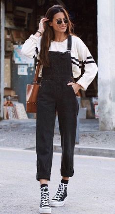 Once upon a time- Girl meets world Fanfiction - Infirmary and Spring Outfits For Teen Girls, Black Denim Jumpsuit, Trendy Spring Outfits, Black Overalls, Hipster Outfits, 2020 Trends, Winter Trends, Looks Chic, Outfits Casual