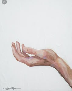 a painting of a person's hand holding something