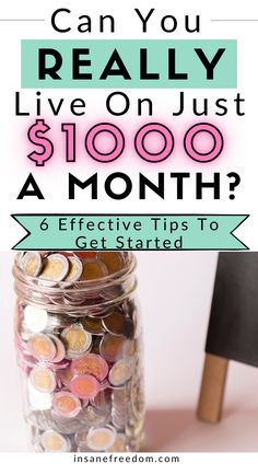 Do you have a low income and want to save as much money as possible? Here are 6 effective tips to show you how you can live on just $1000 a month effortlessly! Living On A Dime, Frugal Kitchen, Money Management Printables, Provident Living