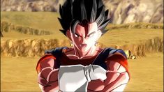 an animated image of gohan holding his fist