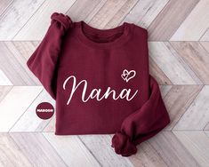 Cute Nana Sweatshirt, Grandma Hoodie, Gigi Mimi Sweatshirt, Mom Life Hoodie, Grammy Birthday Gift, Grandmother To Be Clothing, Granny Outfit HOW TO ORDER: - Please, check and review all the photos. - Select your Sweatshirt size from the selection box. - Select your Sweatshirt color from the selection box. - Personalization box is only for design color information, enter your design or text color in the personalization box (see images for options) UNLESS otherwise indicated. - Select the quantity Long Sleeve Winter Birthday Sweatshirt, Personalized Name Print Sweatshirt As Gift, Personalized Name Print Long Sleeve Sweatshirt, Personalized Long Sleeve Sweatshirt As Gift, Long Sleeve Sweatshirt With Name Print As Gift, Long Sleeve Sweatshirt For Mother's Day Gift, Granny Outfit, Grandma Hoodie, Nana Sweatshirt