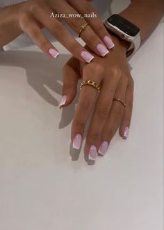 French Tip Ideas Color, Nokte Za Leto, White French Tip Nails With Design Short Square, French Tip Classy Nails, Russian Manicure French Tip, Classic French Nails Square, Pink Nails White Tips, French Square Acrylic Nails, Bubble Bath French Nails