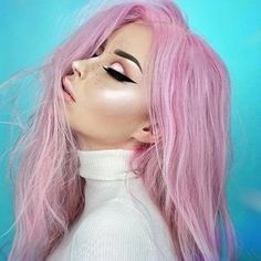 Pink And Black Hair, Pink Ombre Hair, Short Ombre Hair, Bob Cut Wigs, Black Hair With Highlights, Color Lipstick, Long Gray Hair, Pink Wig