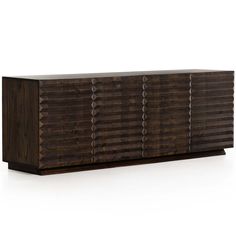 the sideboard is made out of wood and has an unusual pattern on it's sides