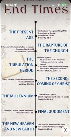 the end times info sheet is shown