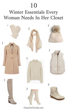 10 Winter Essentials Every Woman Needs In Her Closet - It’s Winter and you want to have the right essentials in your wardrobe on hand to stay warm, like a wool coat, vest, scarf, gloves, beanie and boots. Winter Essentials Clothes, Classy Yet Trendy, Winter Capsule Wardrobe, Her Closet, Neue Outfits, Zooey Deschanel, Cold Weather Outfits, Clothing Essentials