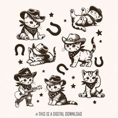 an image of cats in cowboy hats