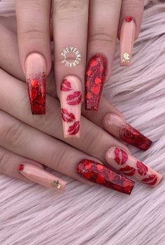 Unghie Nail Art, Heart Nail, Unique Acrylic Nails, Pink Nail