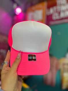 Wanted & Wild Foam Trucker Hat trucker cap thelattimoreclaim Hot Pink & White Horse Hair Pottery, White Camo, Horse Hair, Swim Bottoms, Black White Red, Keep Your Cool, Neon Orange, Neon Yellow, Red White Blue