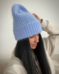 "Super soft and fluffy angora beanie hat is knitted of luxury angora yarn.  It doesn't irritate your skin. Warm, cozy and stylish accessory for autumn or winter days. I'm FALL in love in this hat! DETAILS * Soft angora wool blend * Hand wash in cold water SIZE & FIT * 52-54 cm. (20,47\" - 21,25\") * 54-56 cm. (21,25\" - 22,04\") * 56-58 cm. (22,04\" - 22,83\") * Custom sizing available upon request CARE: Hand or delicate machine washes only 30º with a shampoo, dry flat. Do not squeeze! COLORS * Warm Mohair Beanie Hat, Soft One Size Beanie Cap, Soft One-size Beanie Cap, Soft Winter Bonnet, Trendy Fluffy Winter Hats, Trendy Soft Winter Hats, Mohair Knitted Beanie Hat, Knitted Mohair Winter Hats, Winter Knitted Mohair Hat