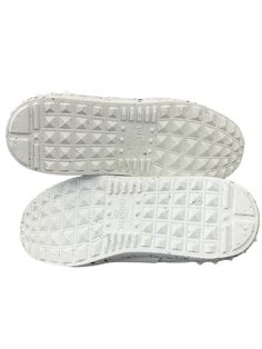 Brand: VALENTINO-GARAVANI Style: SHOES SNEAKERS Color: WHITE Size: 6 Other Info: NEW! SKU: 129-3454-1863 CONDITION: NEW White Slip-on Sneakers With Textured Sole, White Slip-on Sneakers With Textured Sole And Flat Heel, Sneakers With Studded Rubber Outsoles And White Sole, White Studded Slip-on Sneakers For Streetwear, White Flat Sneakers With Perforations, White Perforated Flat Sneakers, White Slip-on Sneakers With Studded Outsoles, White Shoes Sneakers, Designer Flats