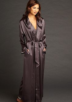 Ariadne Silk Robe Elegant Fitted Robe For Evening, Elegant Fitted Evening Robe, Elegant Long Sleeve Formal Robe, Elegant Silk Robe For Evening, Chic Satin Robe For Formal Occasions, Elegant Silk Evening Robe, Elegant Fitted Silk Robe, Chic Satin Formal Robe, Chic Formal Satin Robe