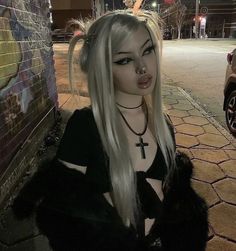 female, females, her, pretty, icon, pfp, discord, profile, pose Blonde Goth, Paznokcie Hello Kitty, Vampire Bride, Siluete Umane, Alternative Makeup, Interesting Images, Being Creative, Cute Makeup Looks, Hair Stylies