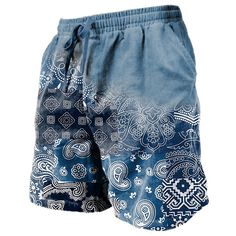 Season:Summer; Fabric:Polyester; Gender:Men's; Style:Hawaiian,Streetwear,Designer; Elasticity:Micro-elastic; Occasion:Beach,Casual,Daily,Holiday; Fit Type:Regular Fit; Function:Breathable,Soft; Waistline:Mid Waist; Pattern:Paisley,Graphic; Design:3D Print,Elastic Waist,Drawstring; Pants Type:Summer Shorts,Beach Shorts,Shorts; Fly Type:Elasticity,Drawstring; Front page:FF; Listing Date:06/10/2023; Production mode:External procurement; Hips:; Length:; Waist:; Fit US Size:; Fit UK Size:; Fit EU Siz Paisley Shorts, Daily Holidays, Mens Shorts Summer, Designer Streetwear, Blue Hawaiian, Beach Casual, Shorts Summer, Sweat Shorts, Type Of Pants