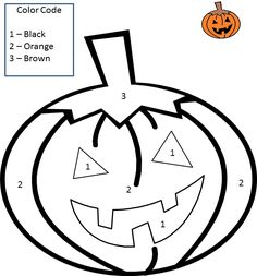 a coloring page for halloween pumpkins with numbers and faces on it, including the number one