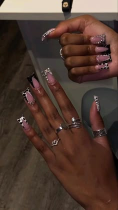 Nail Ideas Acrylic Black Women, Duck Nail Freestyle, Bling Acrylic Nails Short, Acrylic Toe Nails, Black Acrylic Nails, Duck Nails, Hard Nails, Colored Acrylic Nails, Girly Acrylic Nails