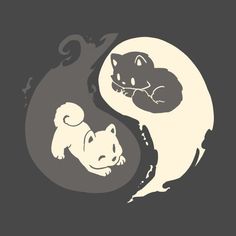 an image of two animals that are in the shape of yin