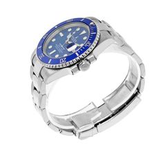 Description Guaranteed Authentic Men's Rolex 18K White Gold 40mm Submariner Watch with Blue Dial and Blue Bezel. This fine timepiece is Waterproof up to 300 meters and features a 40mm 18K White Gold case, rotatable Cerachrom bezel, Oyster bracelet, and sapphire crystal. This watch is in excellent condition. It comes with a One Year Warranty from Da Vinci Fine Jewelry, Inc., a gift box, Rolex Papers, and certified retail appraisal from Da Vinci Fine Jewelry. Details BRAND Rolex COLLECTIONS Submar Submariner Watch, Rolex Skydweller Blue, Blue Automatic Watches With Rectangular Dial, Blue Automatic Watch With Rectangular Dial, Luxury Automatic Blue Watches, Rolex Deepsea Blue, Rolex Men, Gold Case, Rolex Submariner