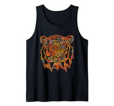 PRICES MAY VARY. Bengal tiger tribal style Lightweight, Classic fit, Double-needle sleeve and bottom hem Outfit Pieces, Tiger Tank, Tanks Tops, Bengal Tiger, Top Styles, Fashion Branding, Topshop, Cotton Blend, Tank Top