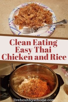 an image of clean eating easy thai chicken and rice in the instant pressure cooker