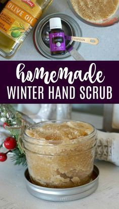 homemade winter hand scrub recipe in a jar