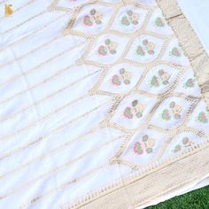 Elevate your style with our Pure Georgette Silk Meenakari Banarasi Dupatta. This luxurious Banarasi dupatta showcases intricate Meenakari work, adding timeless charm and regality to your ensemble. Celebrate Banaras' artistry and heritage. Can be dyed in any color of your choice. Unstitched Gold Lehenga With Chikankari Embroidery, Traditional Meenakari Embroidered Lehenga, Gold Lehenga With Chikankari Embroidery, Unstitched, Resham Embroidered Jamawar Dupatta, Multicolor Embroidery Anarkali Set With Zari Work, Multicolor Embroidered Dola Silk Anarkali Set With Zari Work, Semi-stitched Kundan Traditional Wear With Zari Work, Multicolor Embroidered Kundan Sharara, Gold Jamawar Dupatta With Resham Embroidery