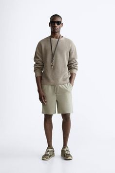 STRUCTURED SOFT SHORTS - Beige | ZARA United States Relaxed Fit Cargo Shorts With Drawstring, Zara Shorts With Pockets, Casual Zara Shorts With Pockets, Zara Casual Shorts With Pockets, Casual Zara Shorts With Elastic Waistband, Zara Casual Shorts With Elastic Waistband, Zara Cotton Shorts With Relaxed Fit, Zara Cotton Shorts Relaxed Fit, Zara Casual Shorts With Relaxed Fit