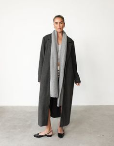 Abbey Trench Coat (Slate) | CHARCOAL Exclusive - Full Length Textured Coat - Women's Outerwear - Charcoal Clothing Chunky Scarves, Long Blouse, Cardigan Jacket, Bottoms Pants, Outerwear Jackets, Timeless Pieces, Playsuit Jumpsuit, Set Dress, Full Length