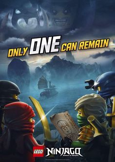 the lego movie poster for one can remain, featuring two ninjas in front of an island